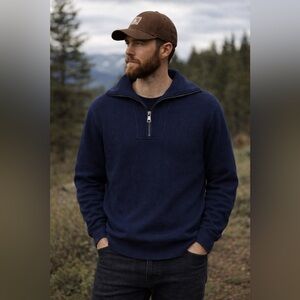 Banana Republic Men’s Navy Quarter Zip Sweater Small EUC Classic Fit